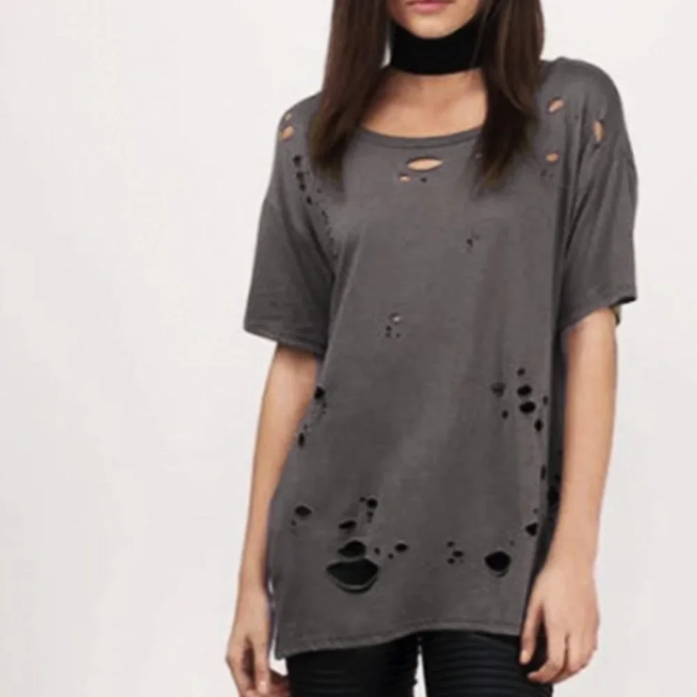 Ripped Modal/Cotton Boyfriend Tee - Picture 1 of 5